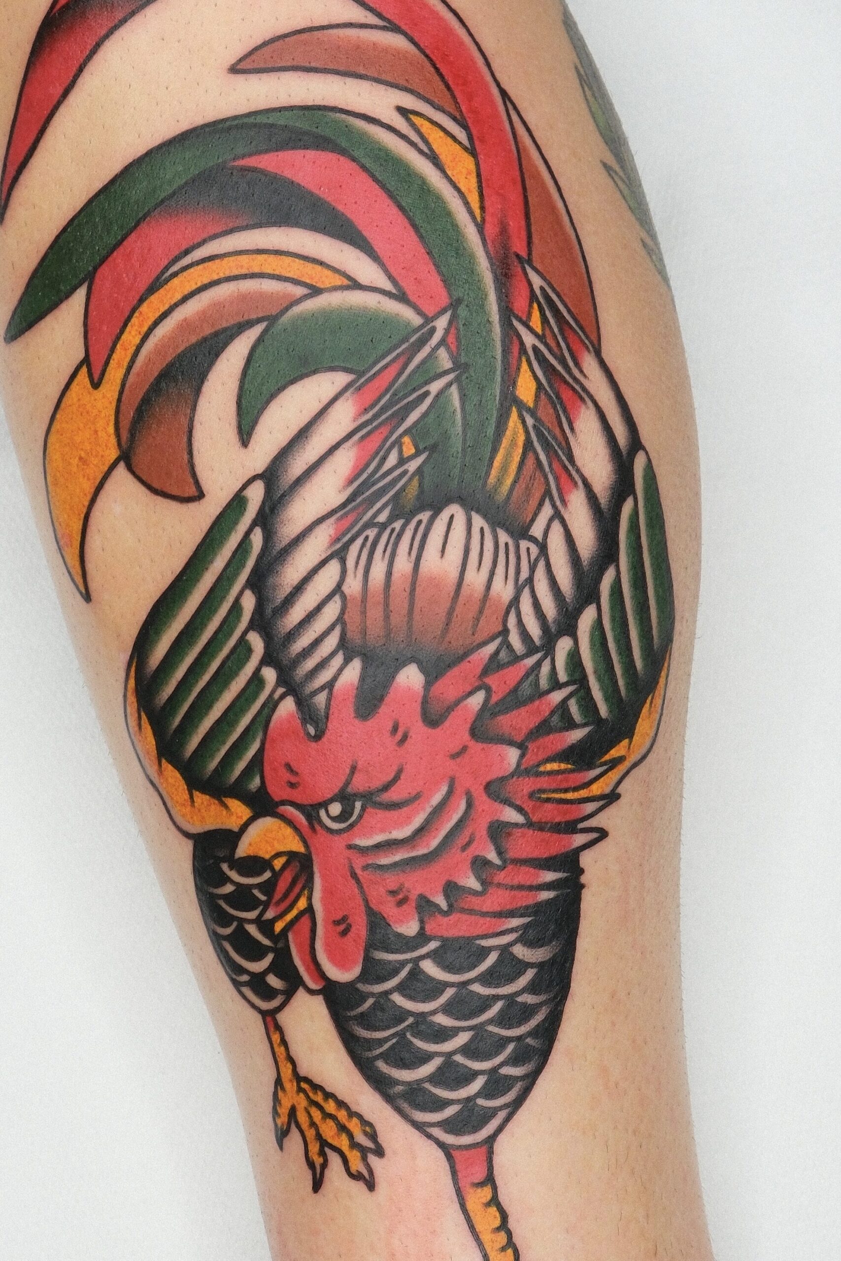 tatouage old school coq couleur Best of Day convention de Cagnes-sur-Mer